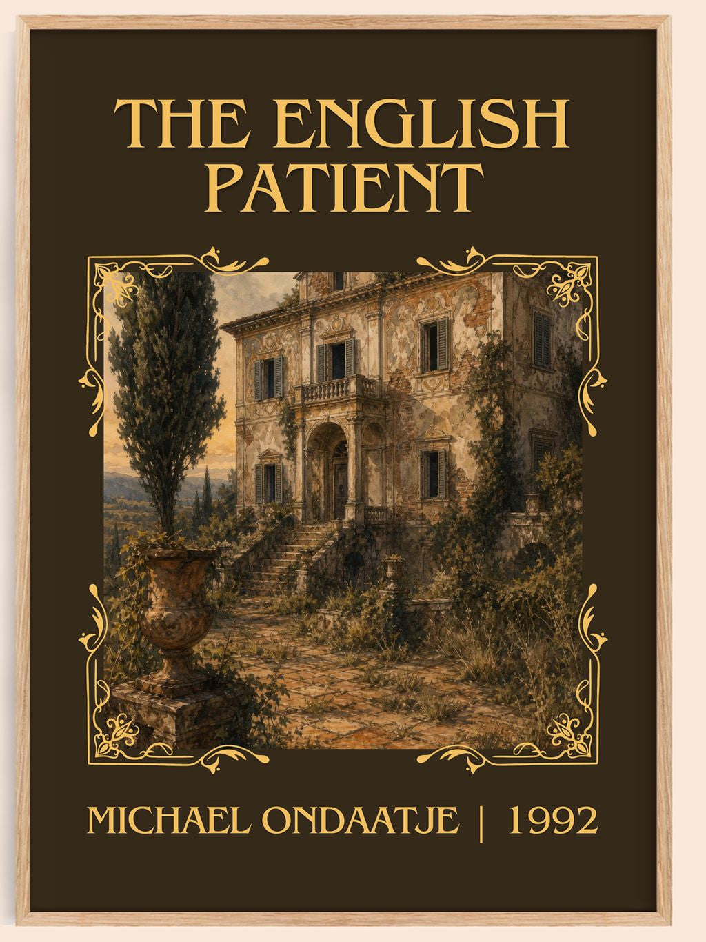 The English Patient Classic Book Art Print by Michael Ondaatje – book poster