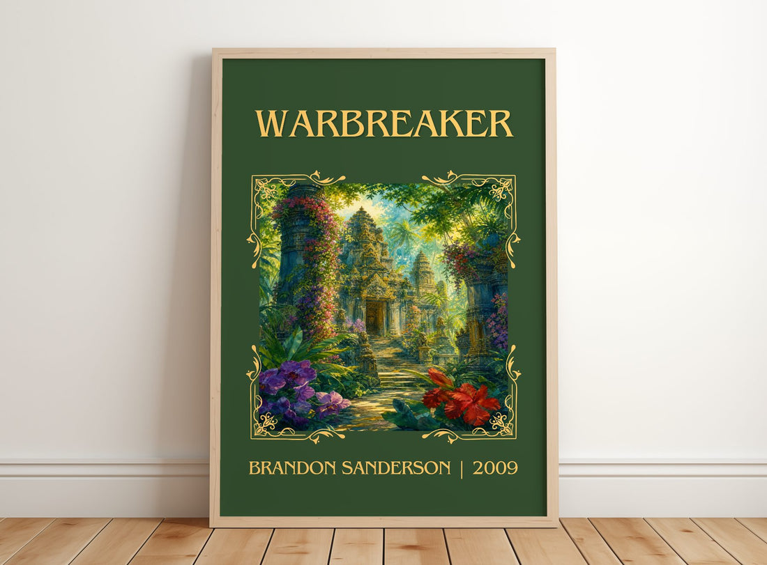 Warbreaker Classic Book Art Print by Brandon Sanderson – framed print leaning on a wooden floor