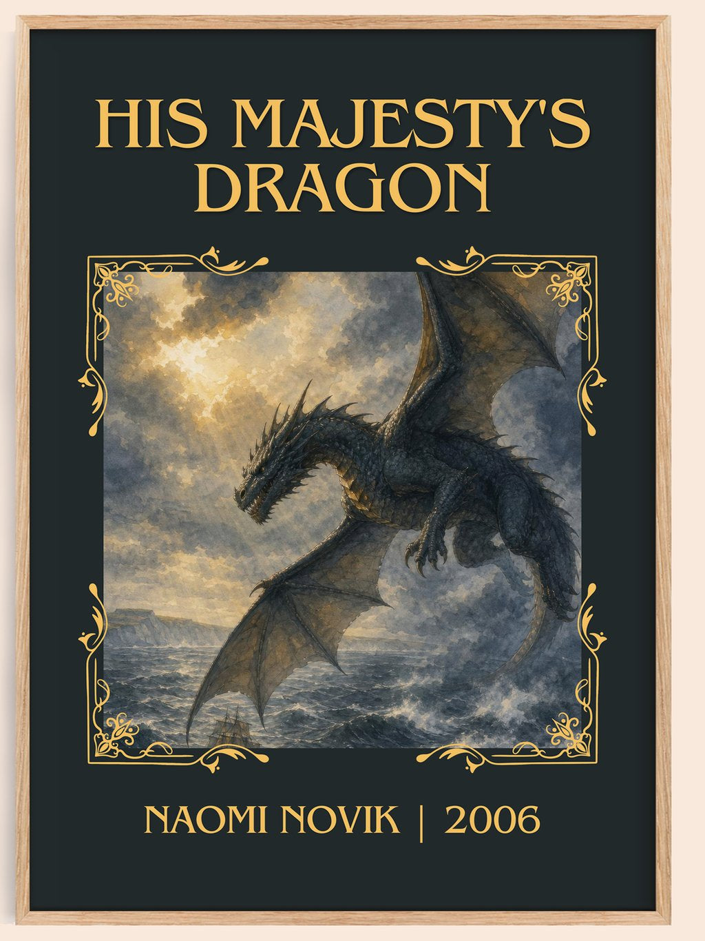 His Majesty's Dragon Classic Book Art Print by Naomi Novik – book poster
