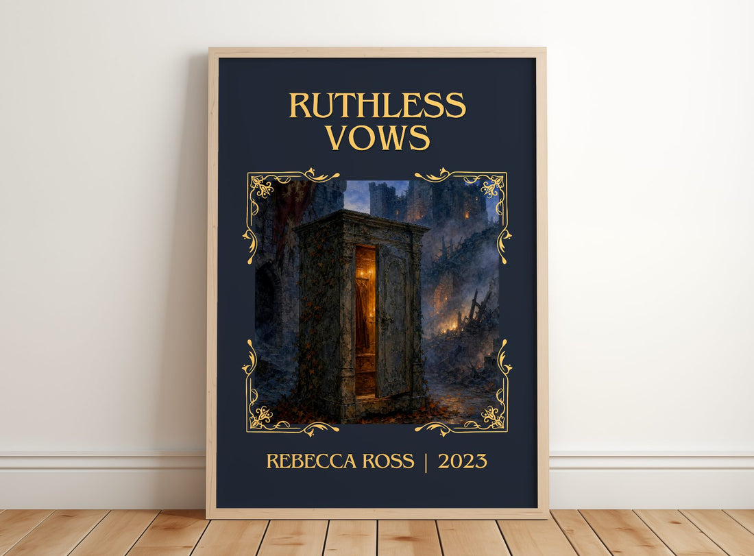 Ruthless Vows Classic Book Art Print by Rebecca Ross – framed print leaning on a wooden floor