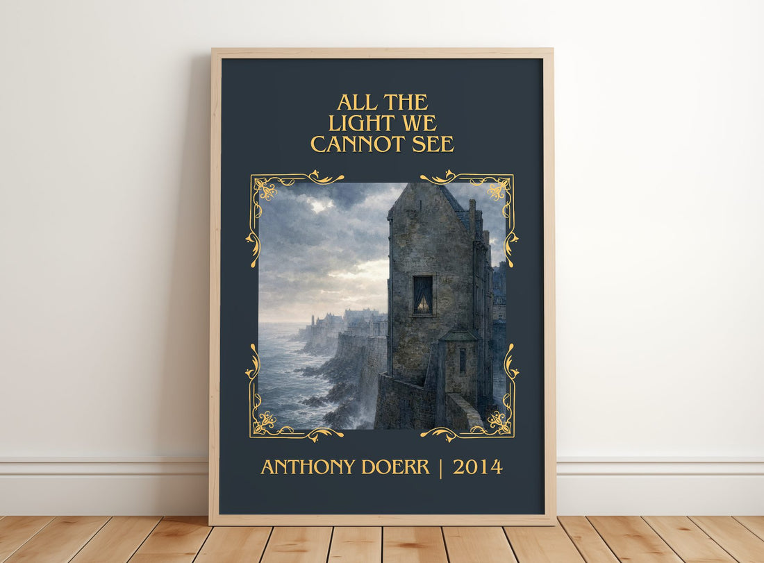 All the Light We Cannot See Classic Book Art Print by Anthony Doerr – framed print leaning on a wooden floor