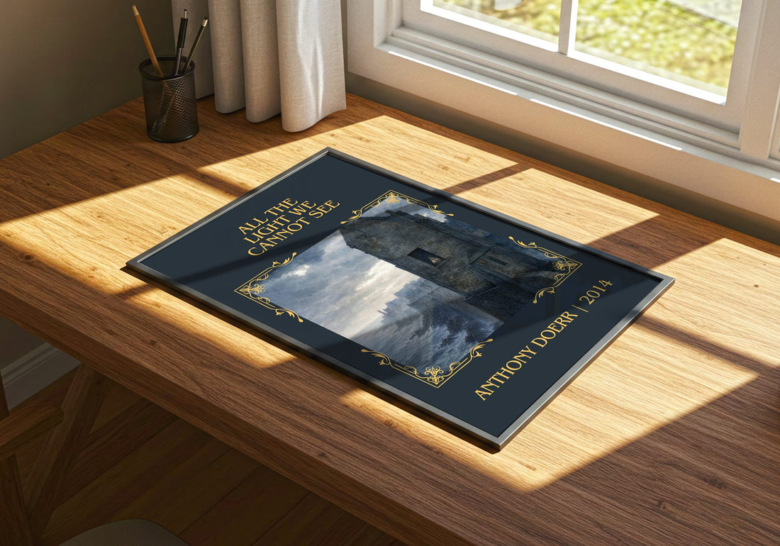 All the Light We Cannot See Classic Book Art Print by Anthony Doerr – print on a sunlit desk