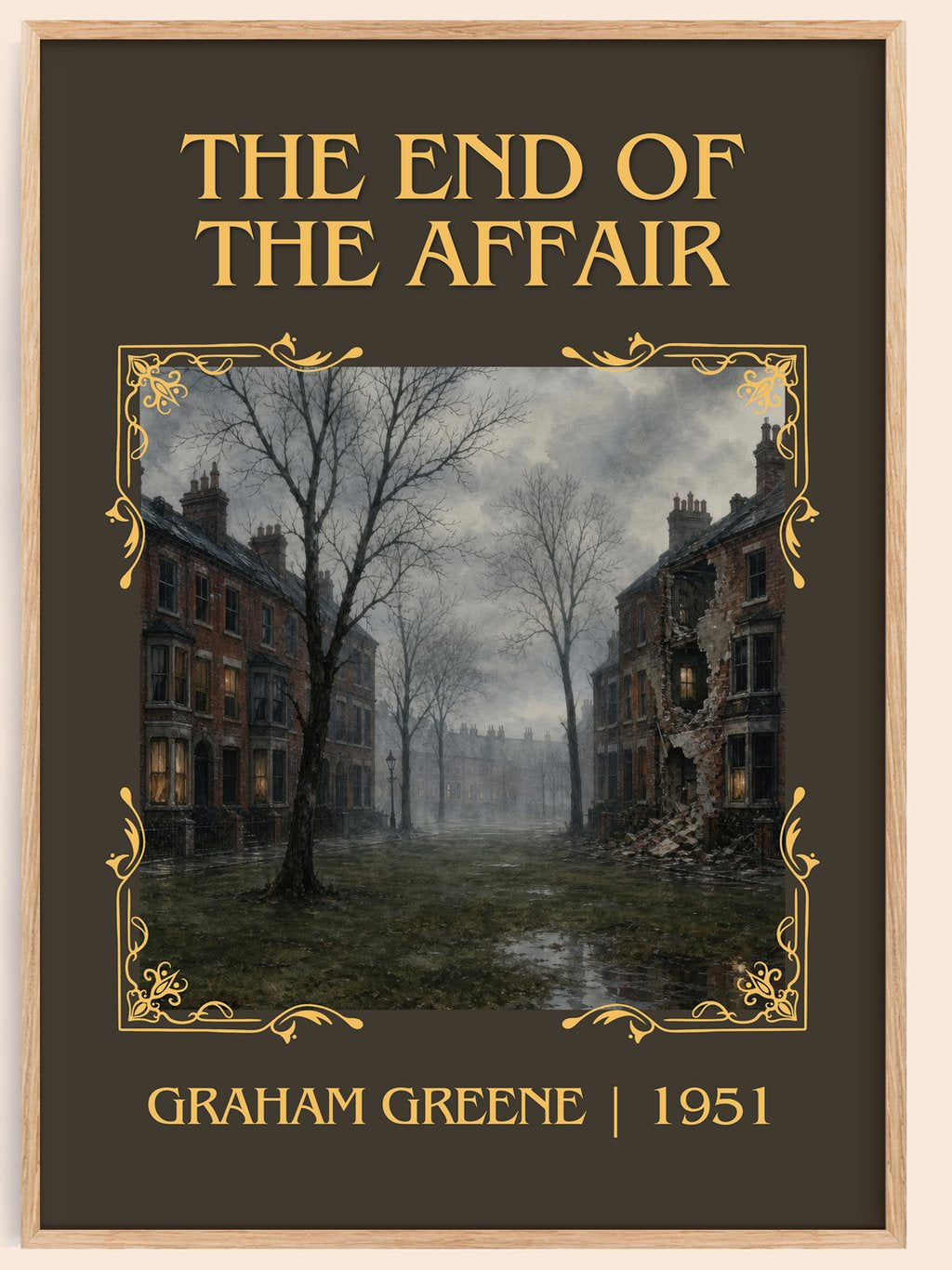 The End of the Affair Classic Book Art Print by Graham Greene – book poster