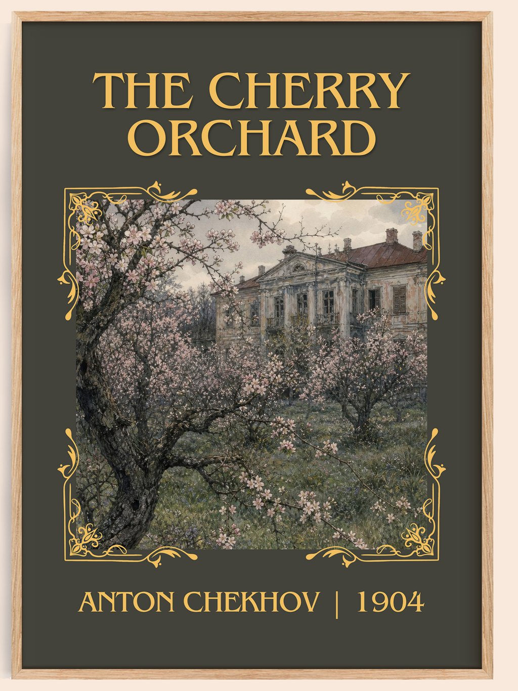 The Cherry Orchard Classic Book Art Print by Anton Chekhov – book poster