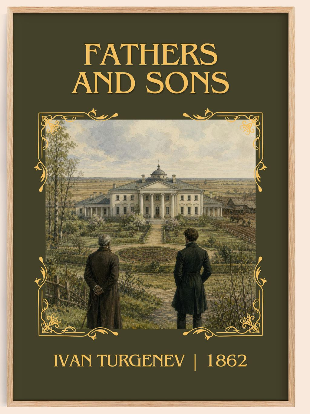 Fathers and Sons Classic Book Art Print by Ivan Turgenev – book poster
