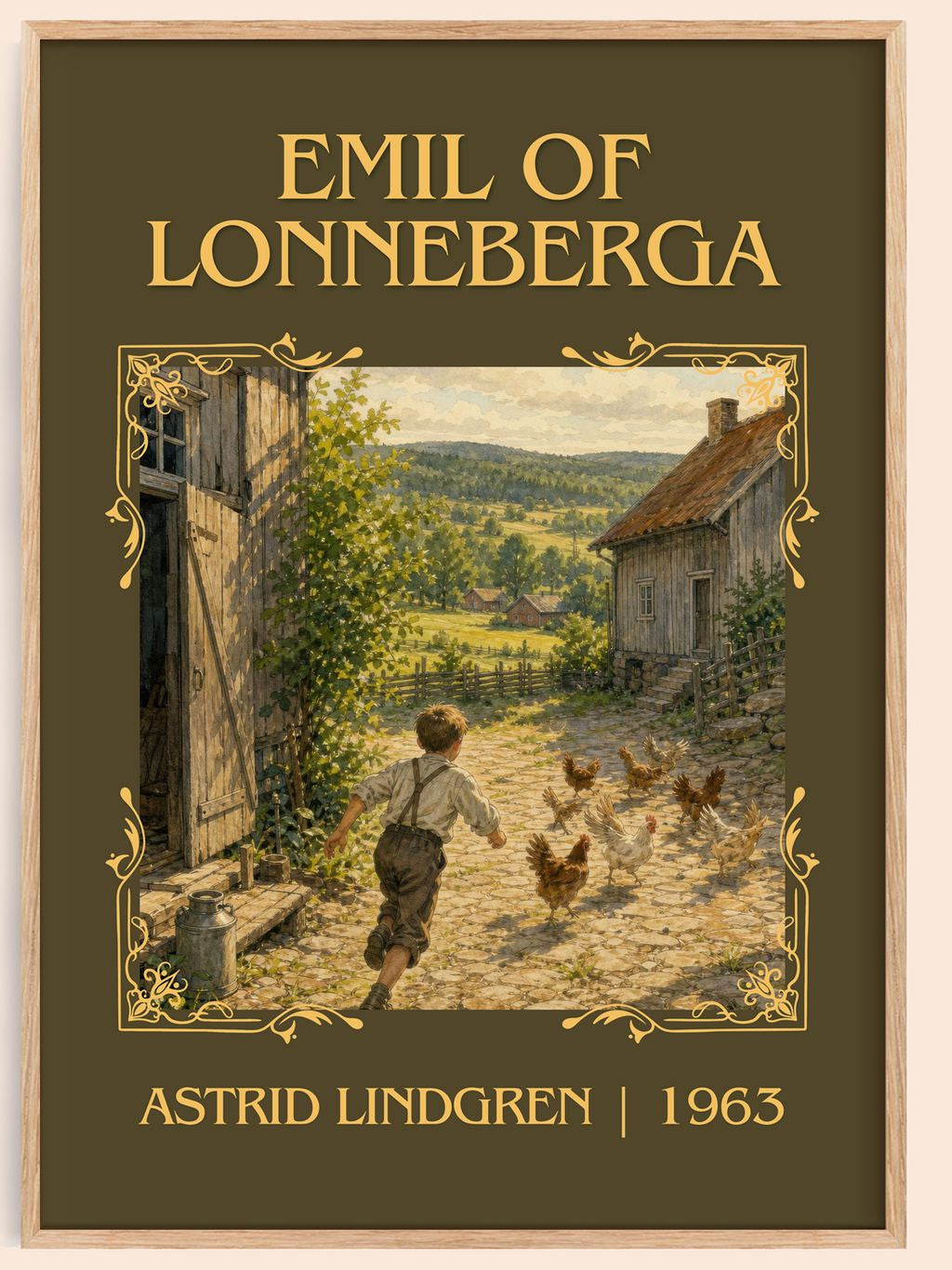 Emil of Lönneberga Classic Book Art Print by Astrid Lindgren – book poster