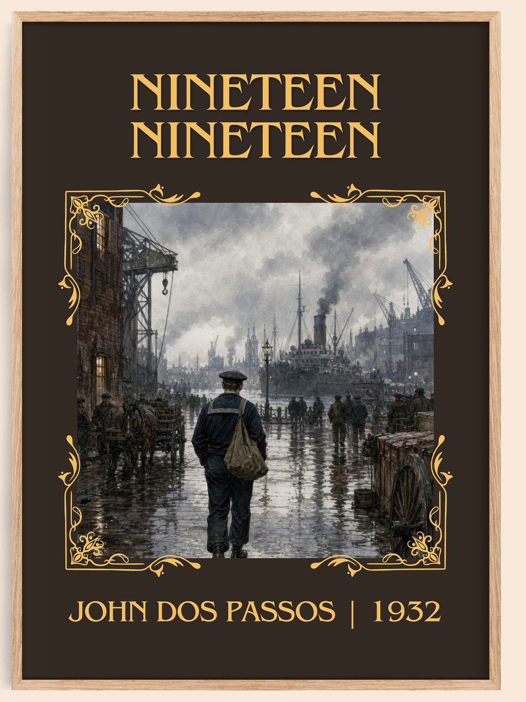 Nineteen Nineteen Classic Book Art Print by John Dos Passos – book poster