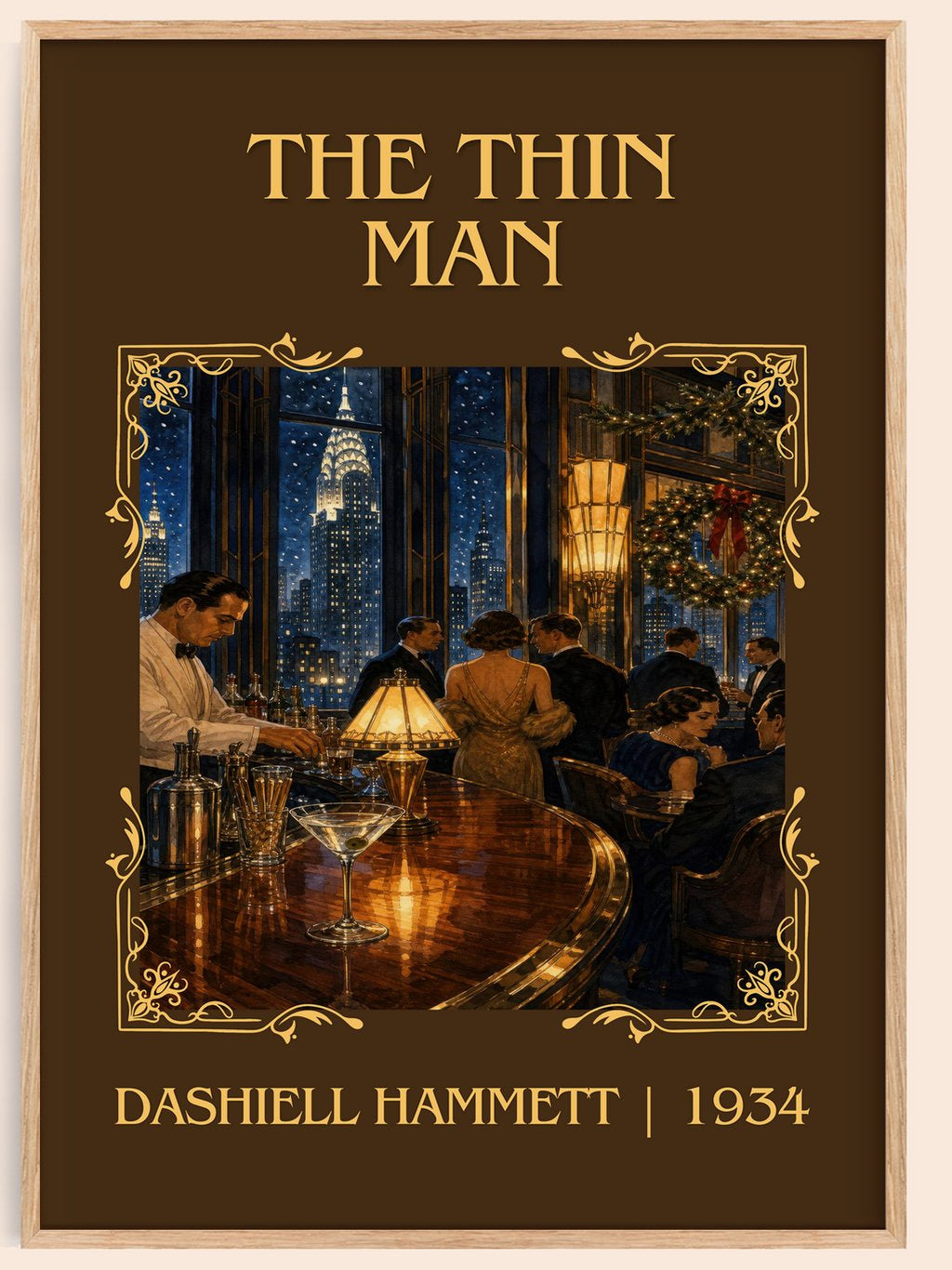 The Thin Man Classic Book Art Print by Dashiell Hammett – book poster