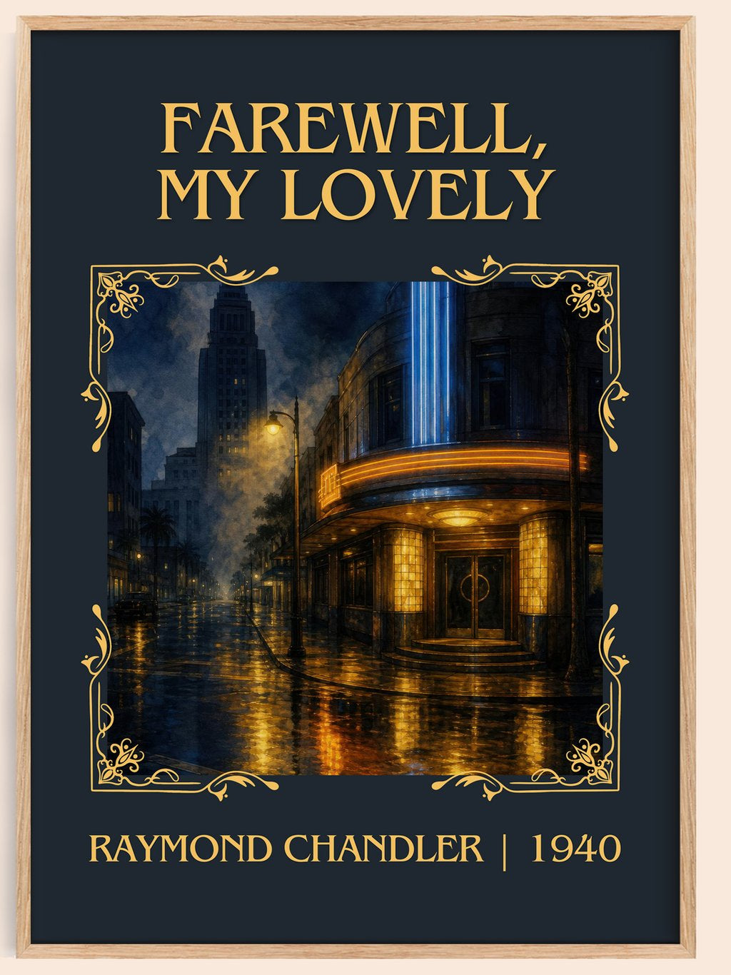 Farewell, My Lovely Classic Book Art Print by Raymond Chandler – book poster