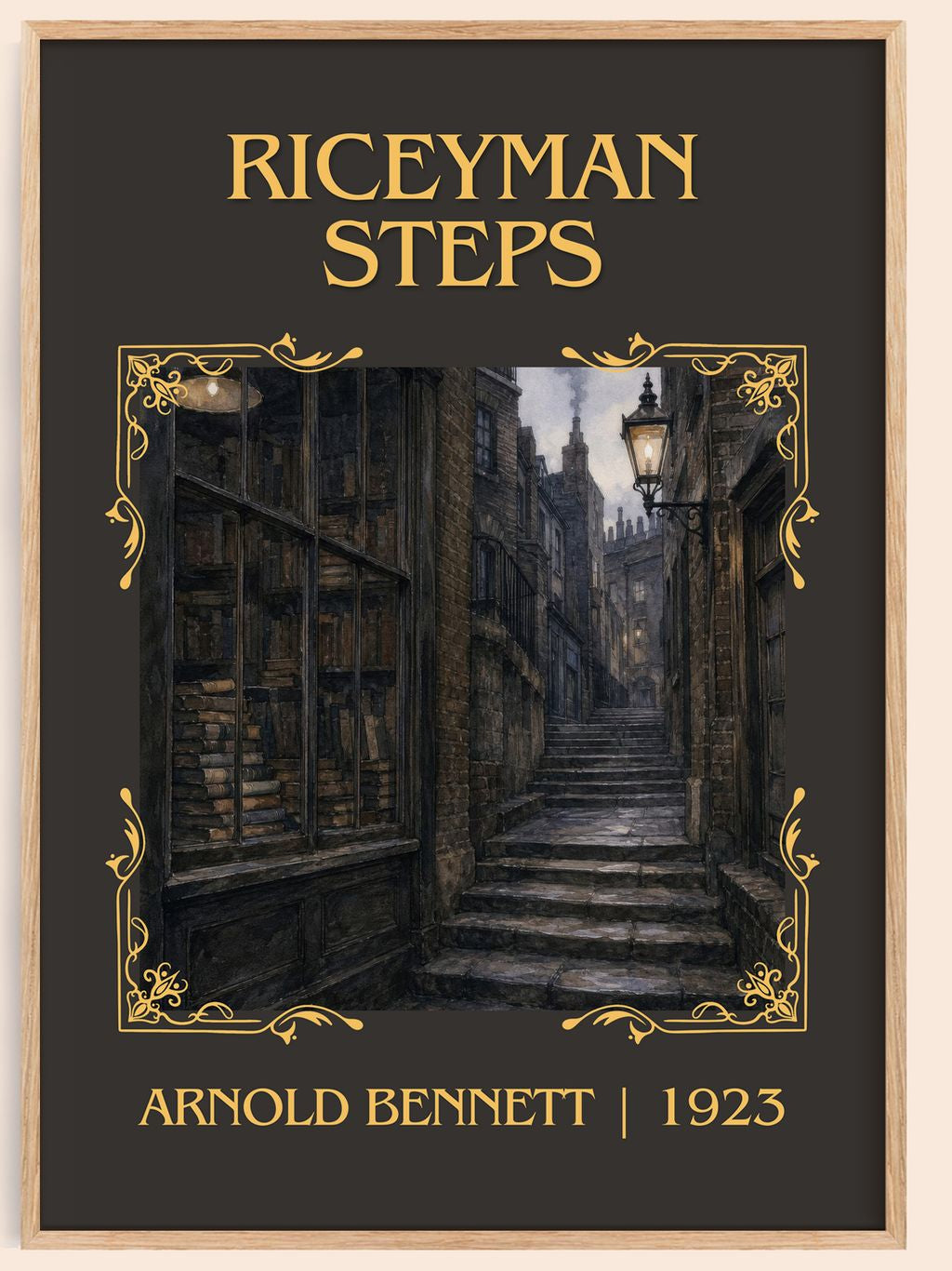 Riceyman Steps Classic Book Art Print by Arnold Bennett – book poster