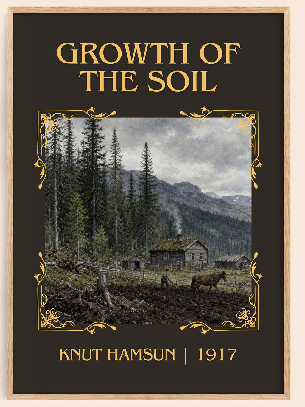 Growth of the Soil Classic Book Art Print by Knut Hamsun – book poster