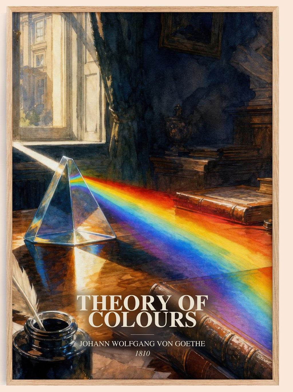 Theory Of Colours watercolour book poster by Johann Wolfgang Von Goethe – framed literary art print
