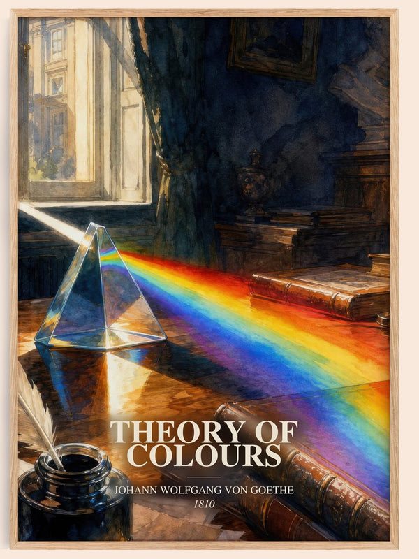 Theory Of Colours watercolour book poster by Johann Wolfgang Von Goethe – framed literary art print
