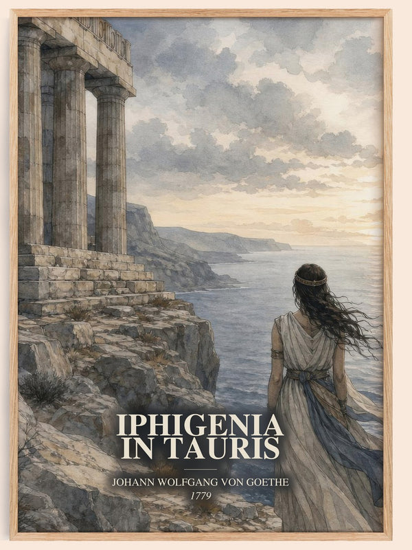 Iphigenia In Tauris watercolour book poster by Johann Wolfgang Von Goethe – framed literary art print