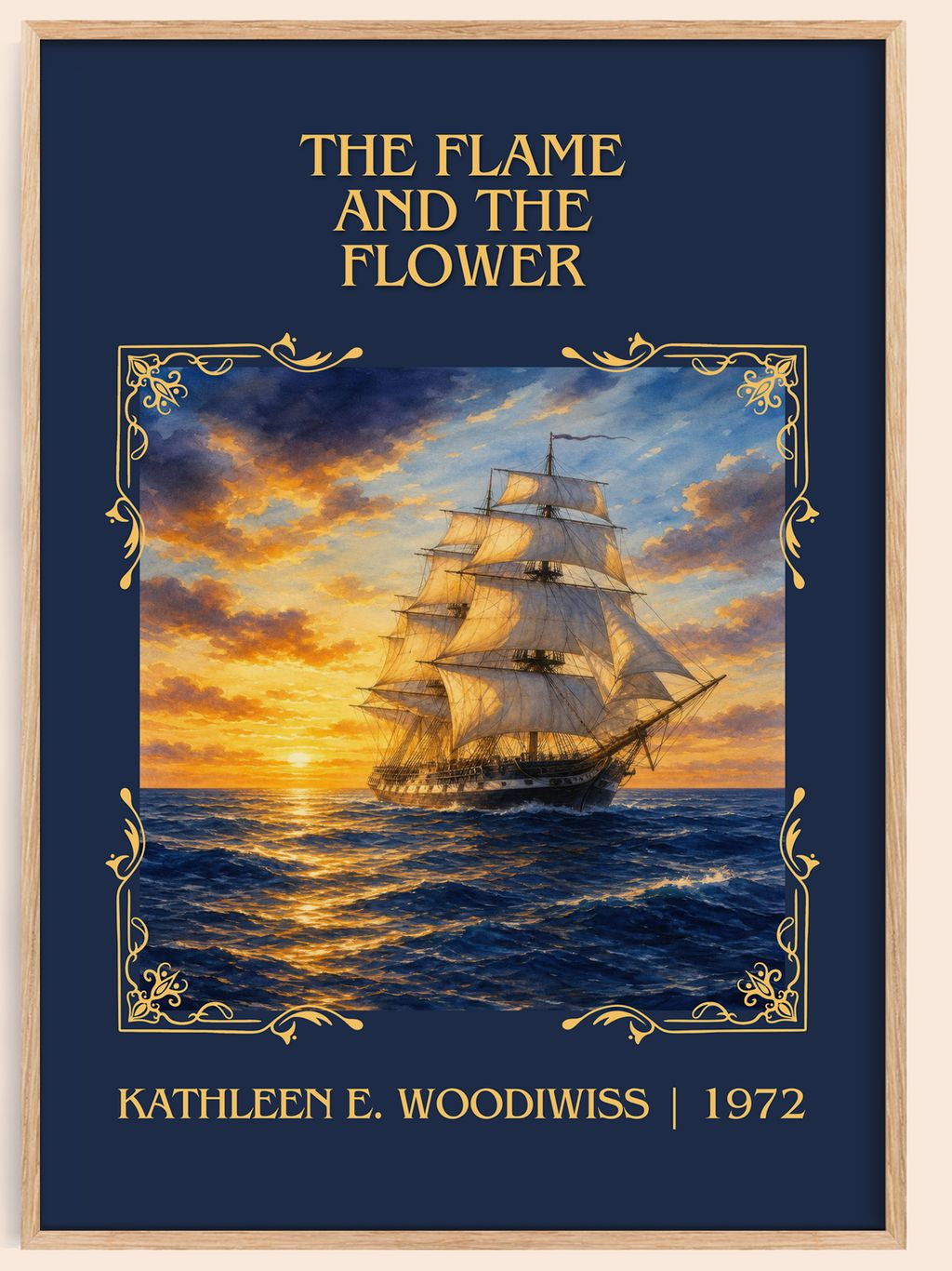 Flame and the Flower Classic Book Art Print by Kathleen E. Woodiwiss – book poster