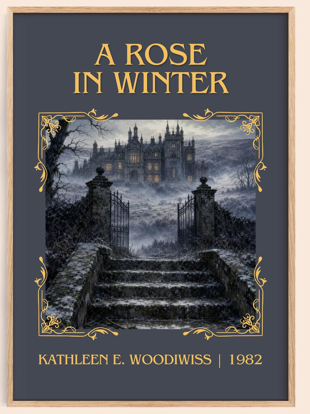 A Rose in Winter Classic Book Art Print by Kathleen E. Woodiwiss – book poster