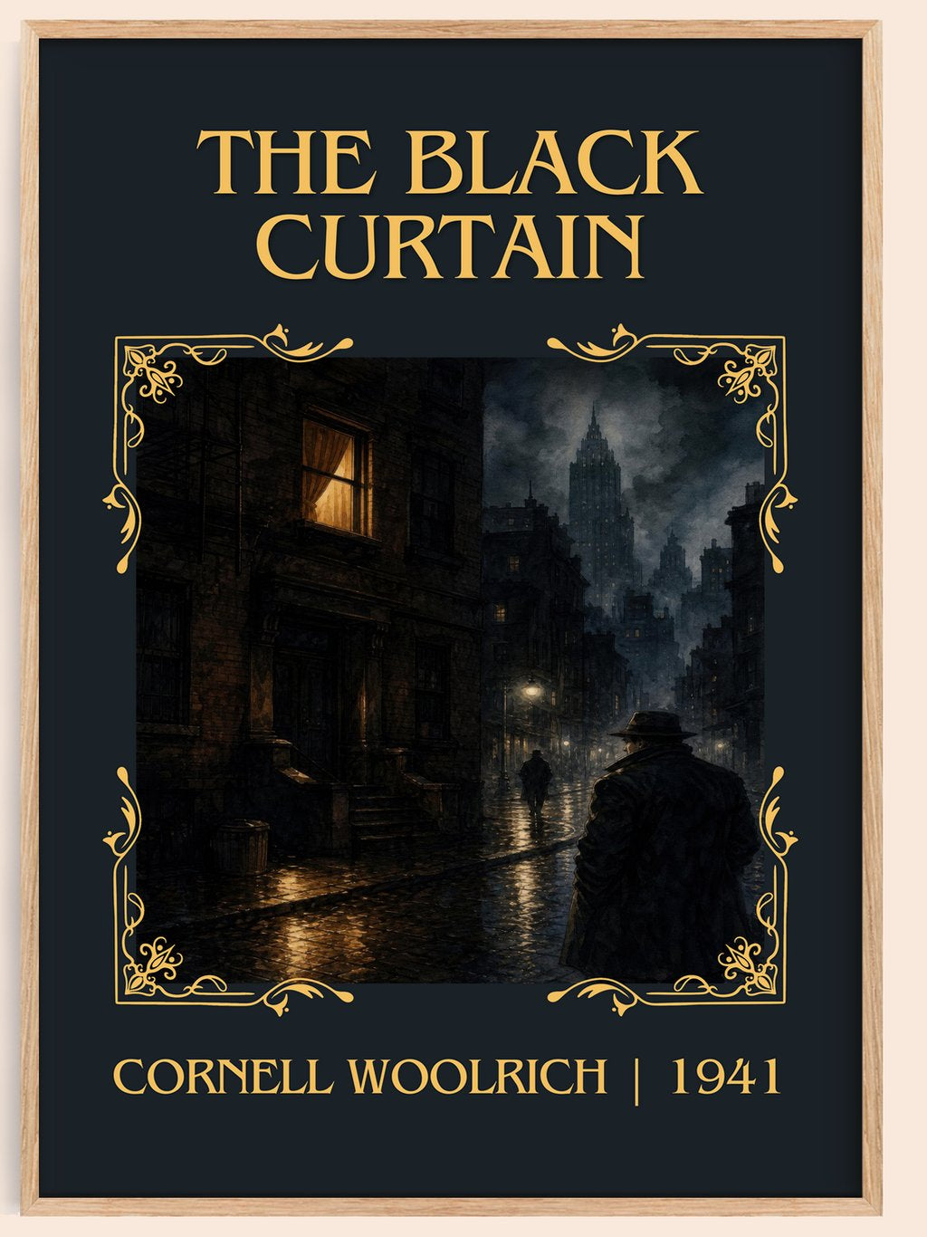 The Black Curtain Classic Book Art Print by Cornell Woolrich – book poster