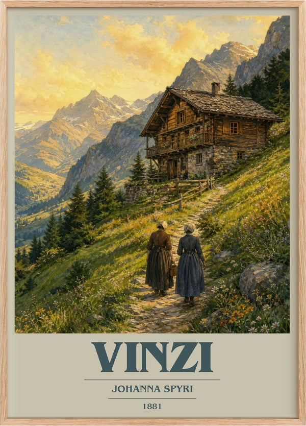 Vinzi Book Cover Poster by Johanna Spyri