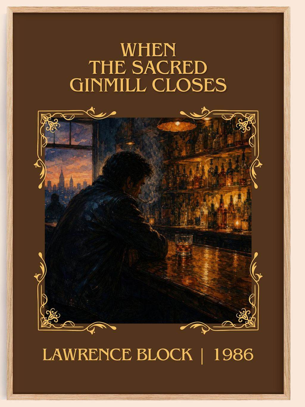 When the Sacred Ginmill Closes Classic Book Art Print by L. Block – book poster
