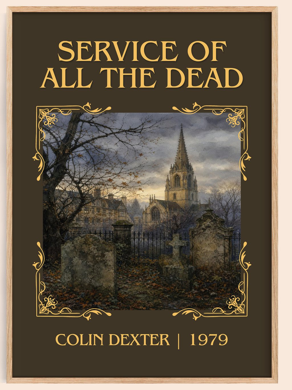 Service of All the Dead Classic Book Art Print by Colin Dexter – book poster