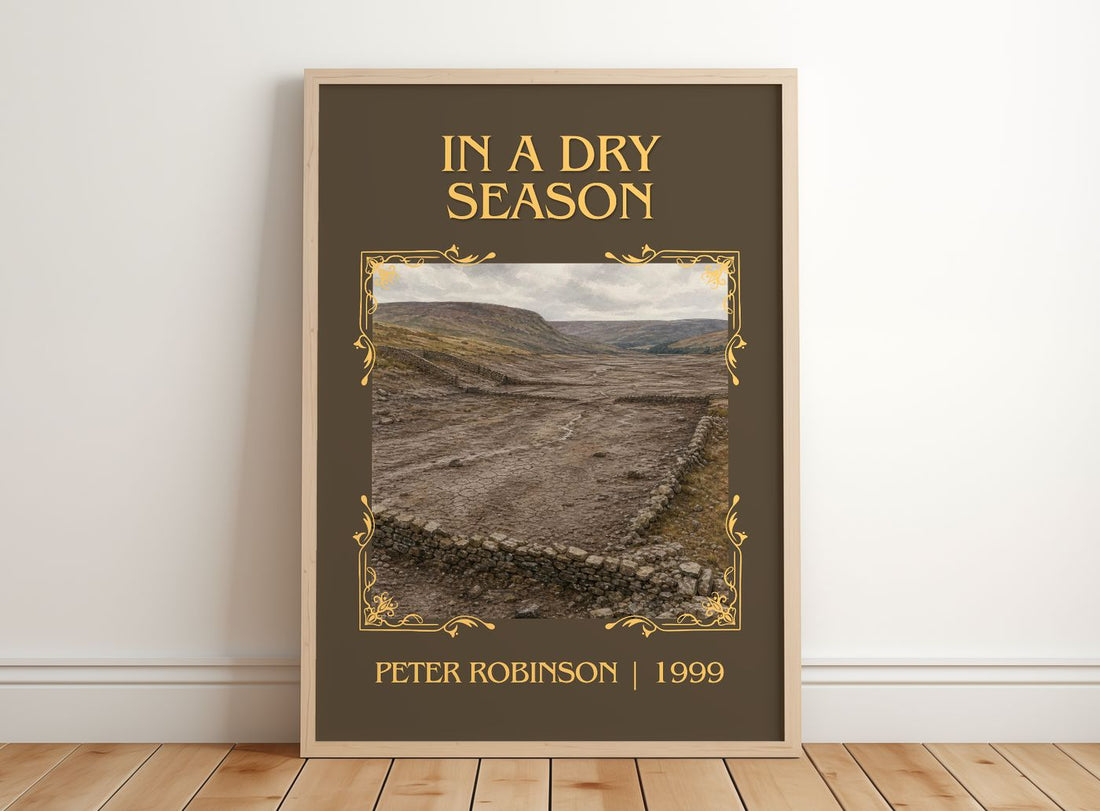 In a Dry Season Classic Book Art Print by Peter Robinson – framed print leaning on a wooden floor