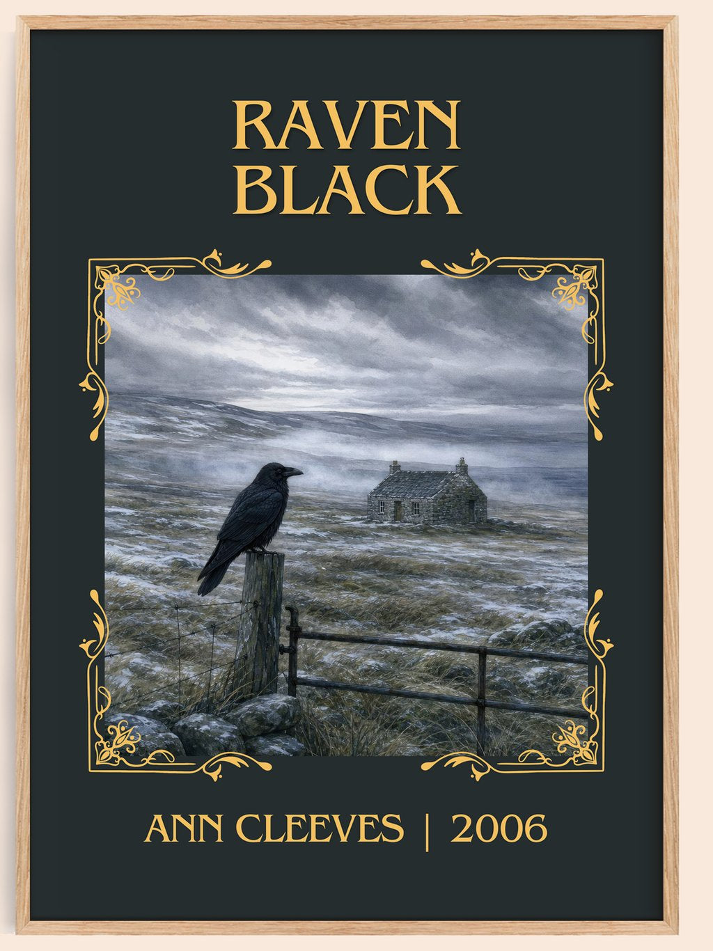 Raven Black Classic Book Art Print by Ann Cleeves – book poster