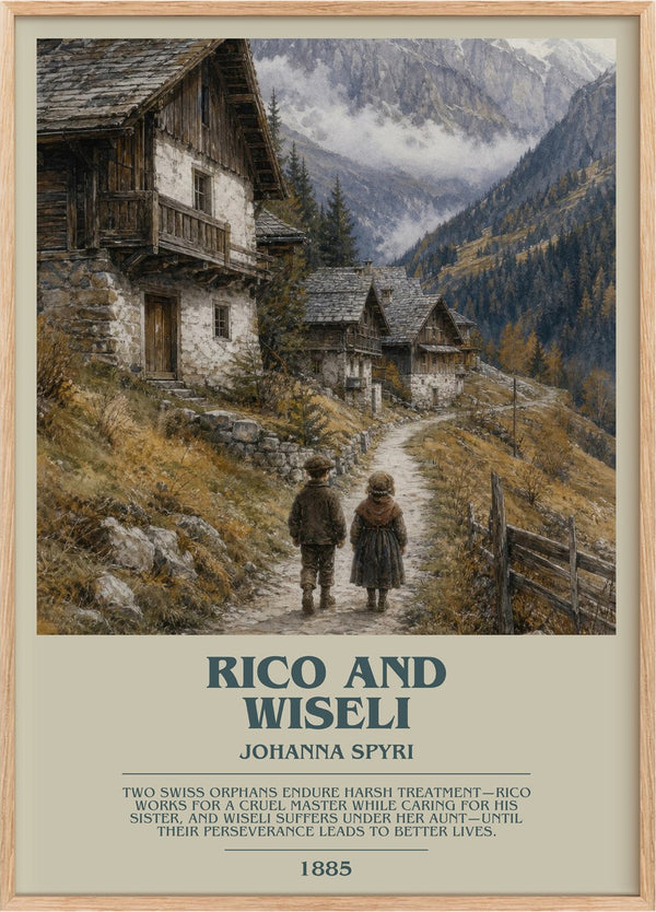 Rico And Wiseli Bookish Wall Art by Johanna Spyri