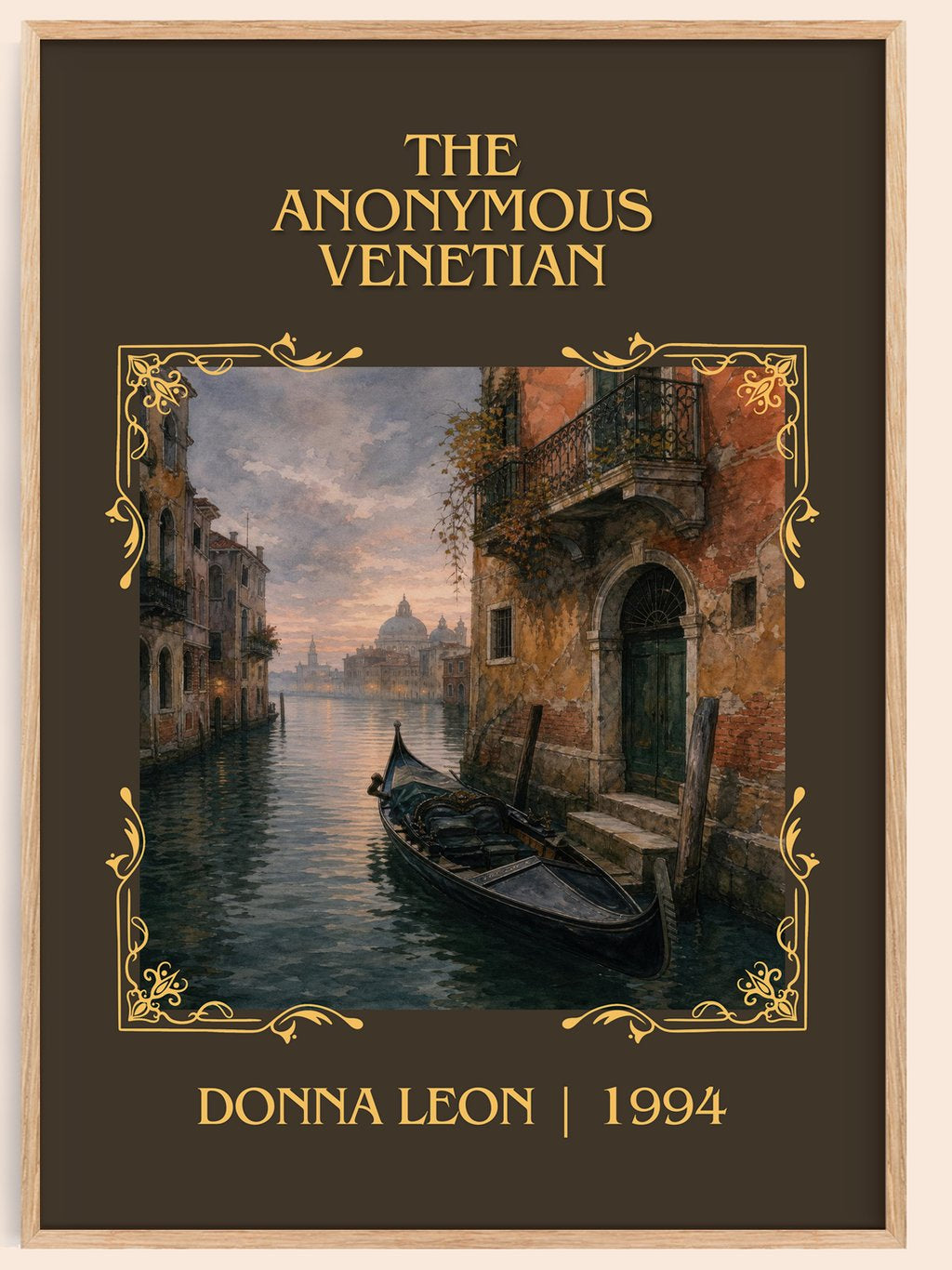 The Anonymous Venetian Classic Book Art Print by Donna Leon – book poster