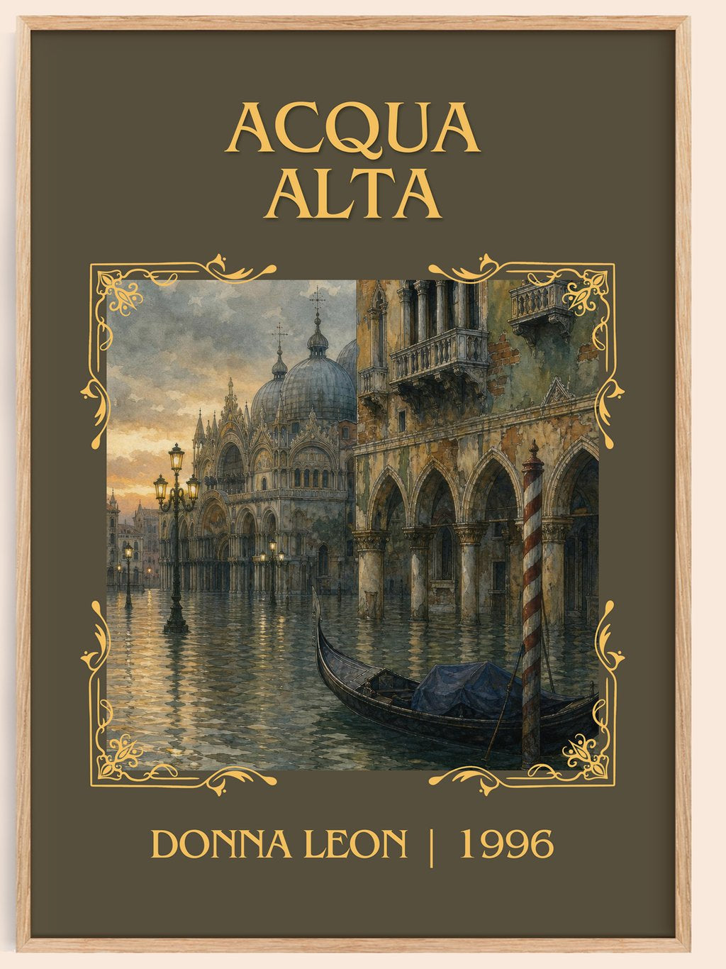 Acqua Alta Classic Book Art Print by Donna Leon – book poster