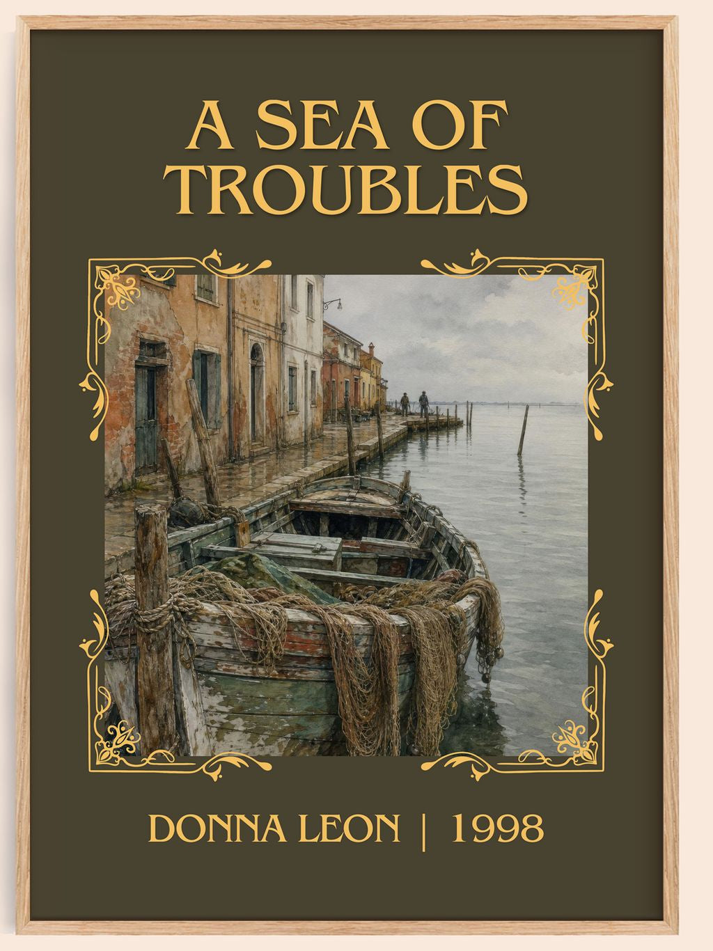 A Sea of Troubles Classic Book Art Print by Donna Leon – book poster
