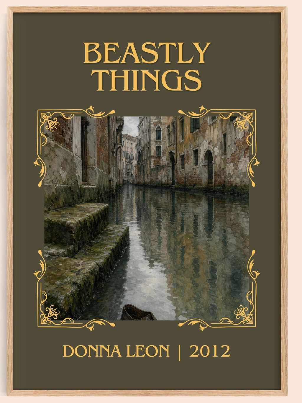 Beastly Things Classic Book Art Print by Donna Leon – book poster