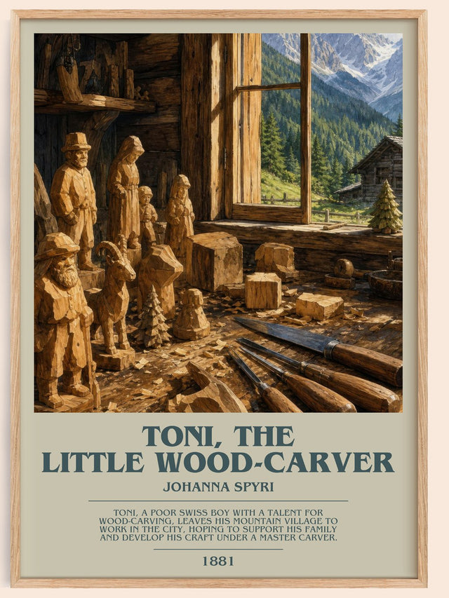 Toni, The Little Wood-Carver Bookish Wall Art by Johanna Spyri