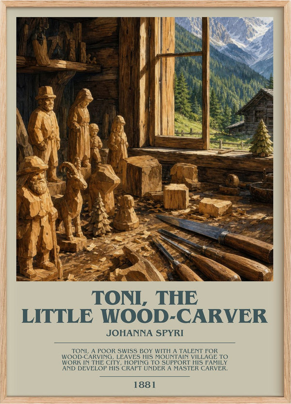 Toni, The Little Wood-Carver Bookish Wall Art by Johanna Spyri