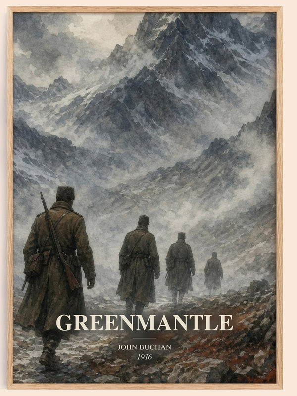 Greenmantle watercolour book poster by John Buchan – framed literary art print