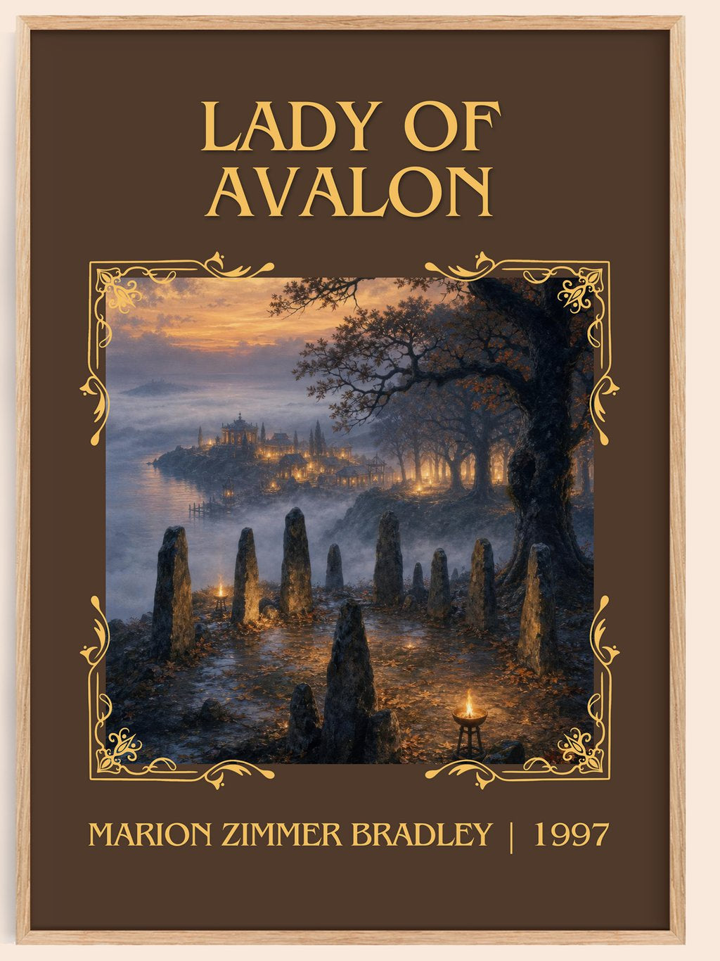 Lady of Avalon Classic Book Art Print by Marion Zimmer Bradley – book poster