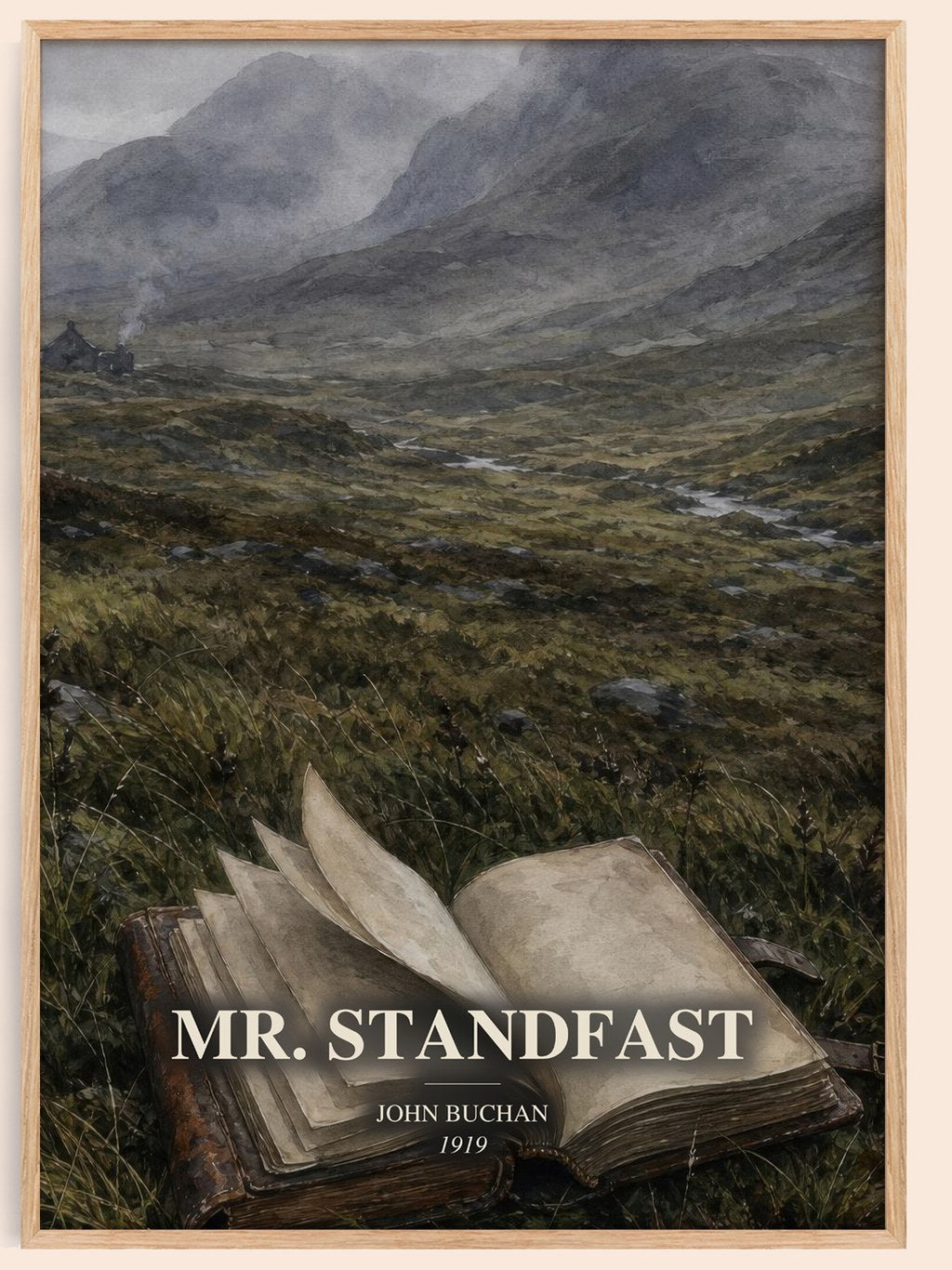 Mr. Standfast watercolour book poster by John Buchan – framed literary art print