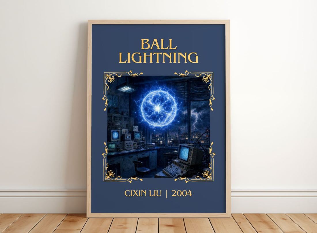 Ball Lightning Classic Book Art Print by Cixin Liu – framed print leaning on a wooden floor