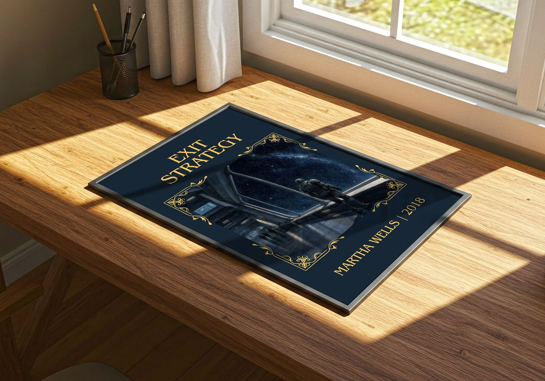 Exit Strategy Classic Book Art Print by Martha Wells – print on a sunlit desk