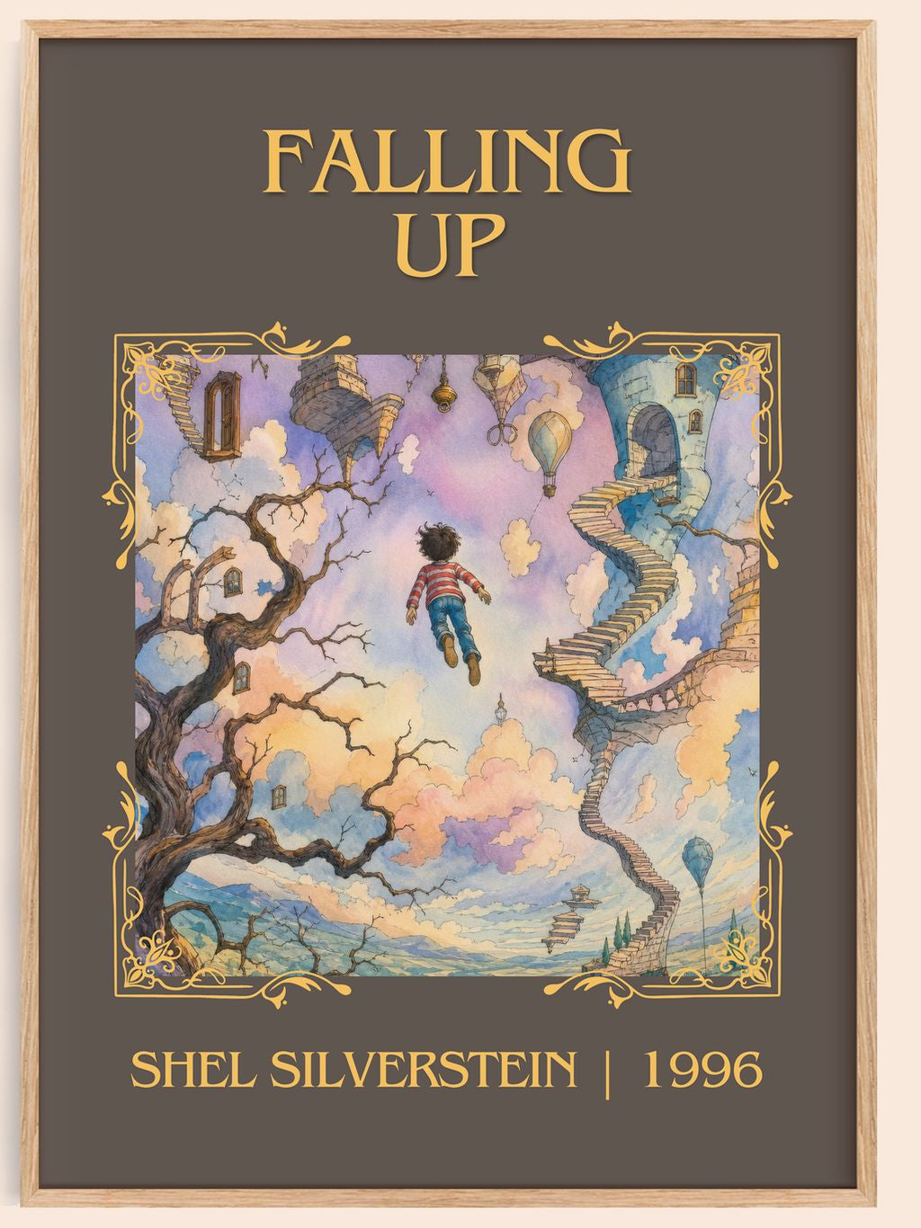 Falling Up Classic Book Art Print by Shel Silverstein – book poster