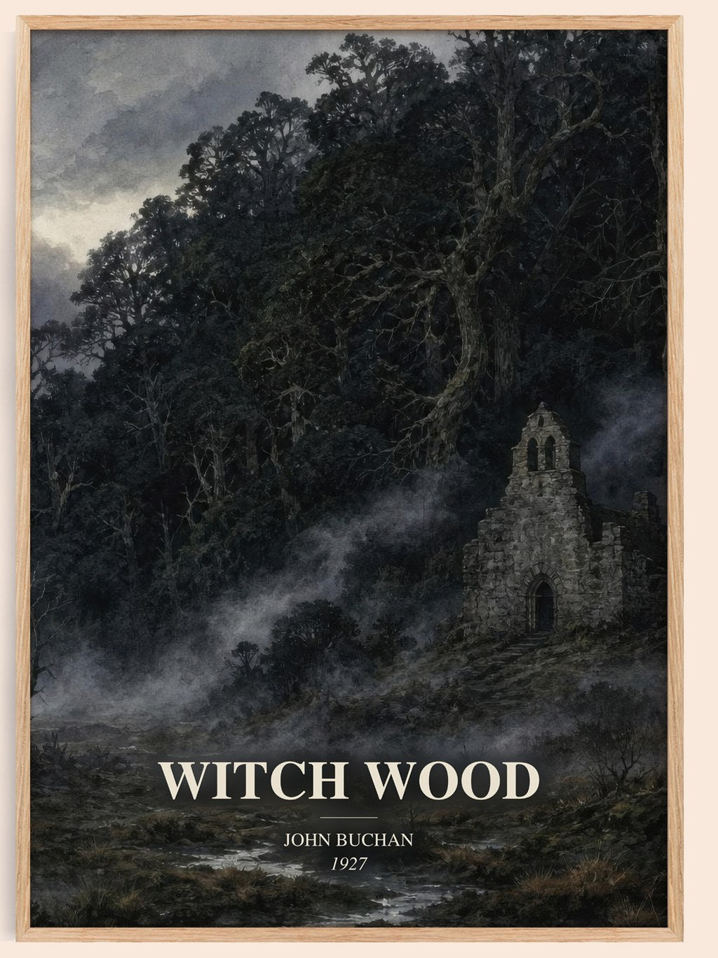 Witch Wood watercolour book poster by John Buchan – framed literary art print
