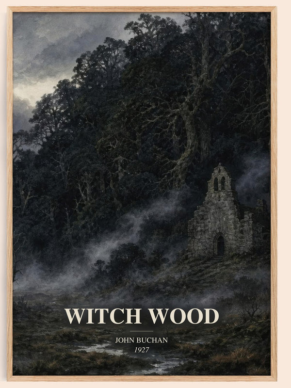 Witch Wood watercolour book poster by John Buchan – framed literary art print