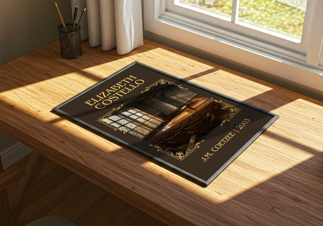 Elizabeth Costello Classic Book Art Print by J.M. Coetzee – print on a sunlit desk