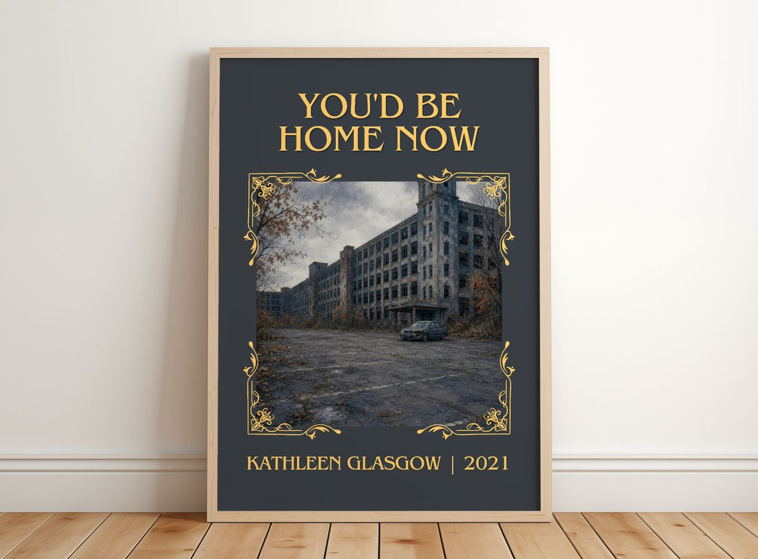 You'd Be Home Now Classic Book Art Print by Kathleen Glasgow – framed print leaning on a wooden floor