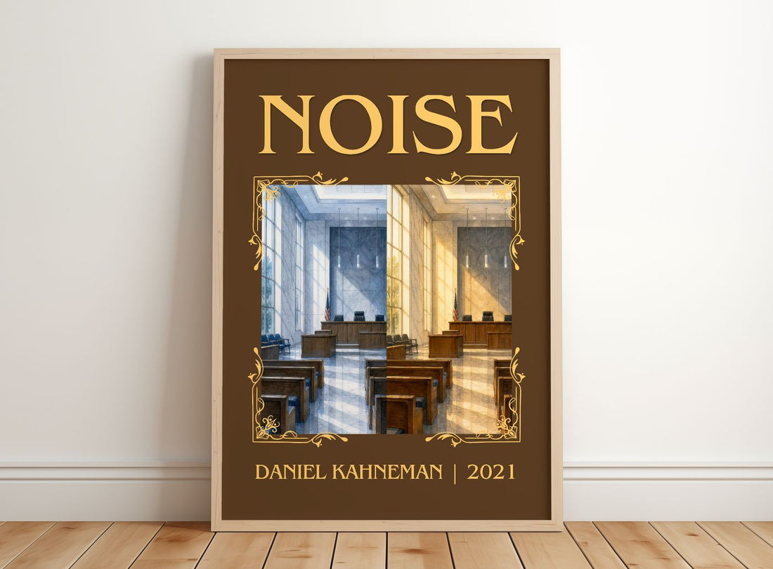 Noise Classic Book Art Print by Daniel Kahneman – framed print leaning on a wooden floor