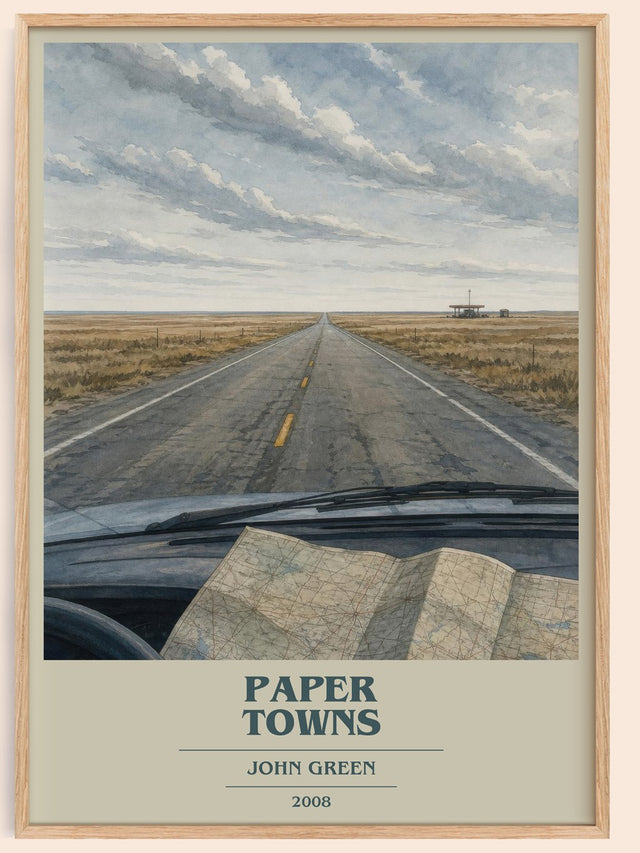 Paper Towns Book Cover Poster by John Green