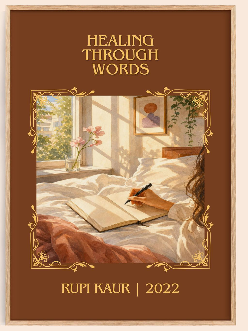 Healing Through Words Classic Book Art Print by Rupi Kaur – book poster