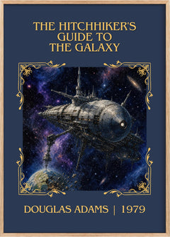 Hitchhiker's Guide to the Galaxy Classic Book Art Print by D. Adams