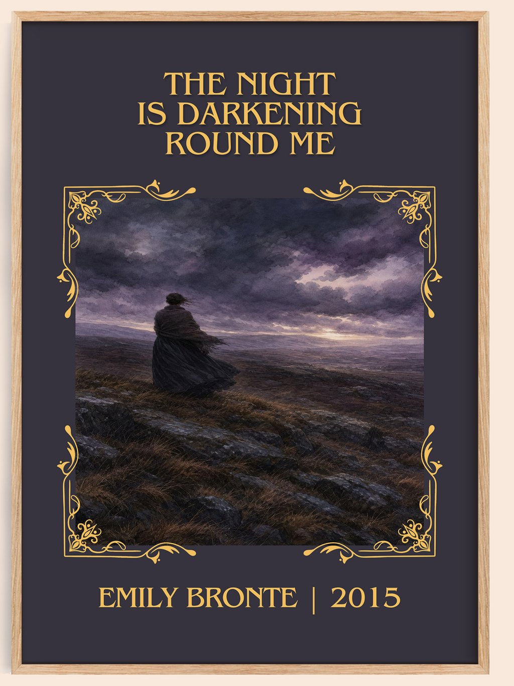The Night is Darkening Round Me Classic Book Art Print by Emily Brontë – book poster