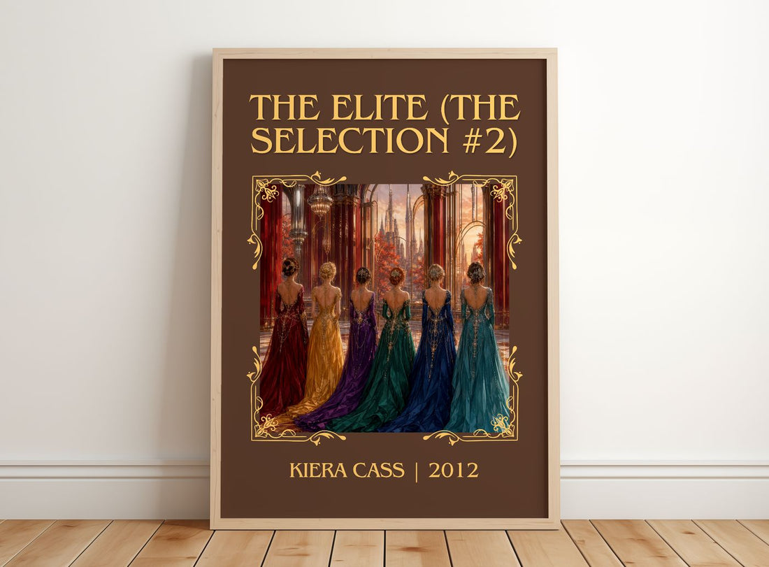 The Elite (The Selection #2) Classic Book Art Print by Kiera Cass – framed print leaning on a wooden floor