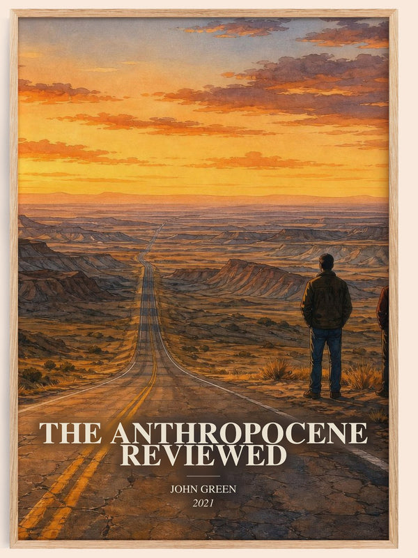 The Anthropocene Reviewed watercolour book poster by John Green – framed literary art print